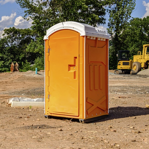 how often are the portable restrooms cleaned and serviced during a rental period in Lake Wazeecha